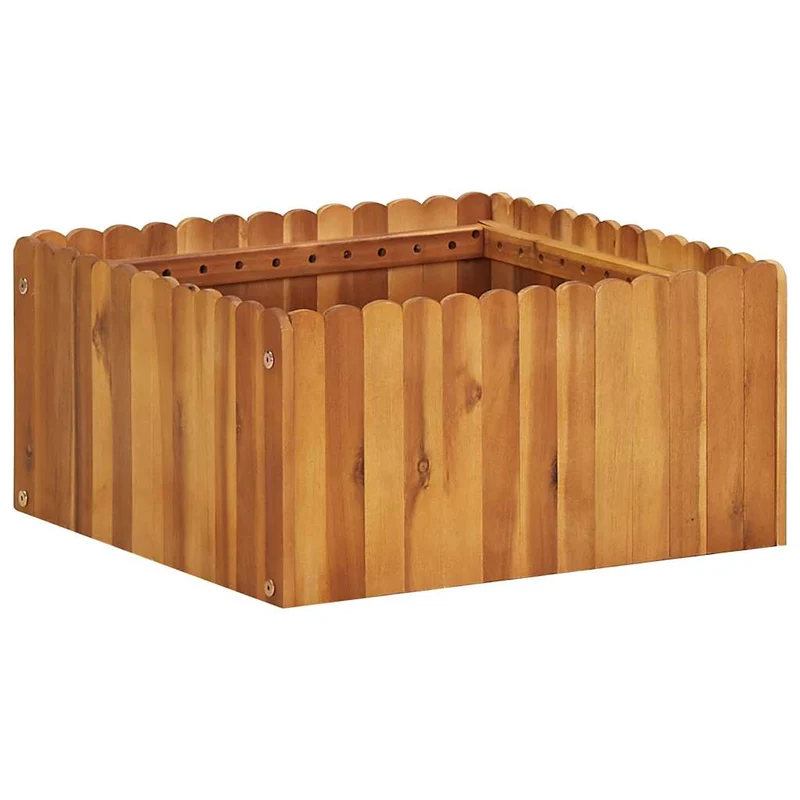 Arriate De Madera Maciza De Acacia 50x50x25 Cm