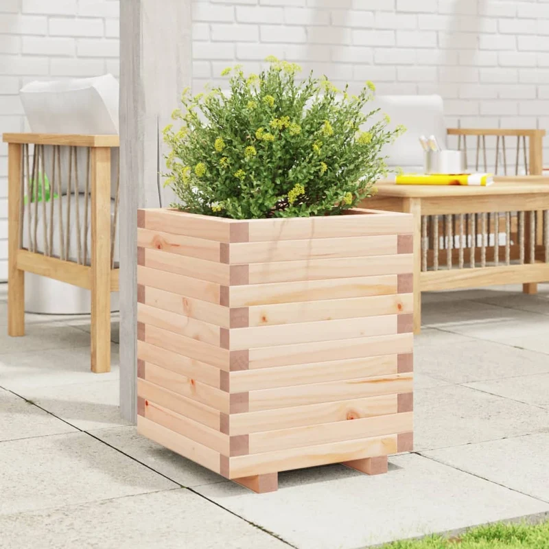 Jardinera Madera Maciza De Pino 40x40x49,5 Cm