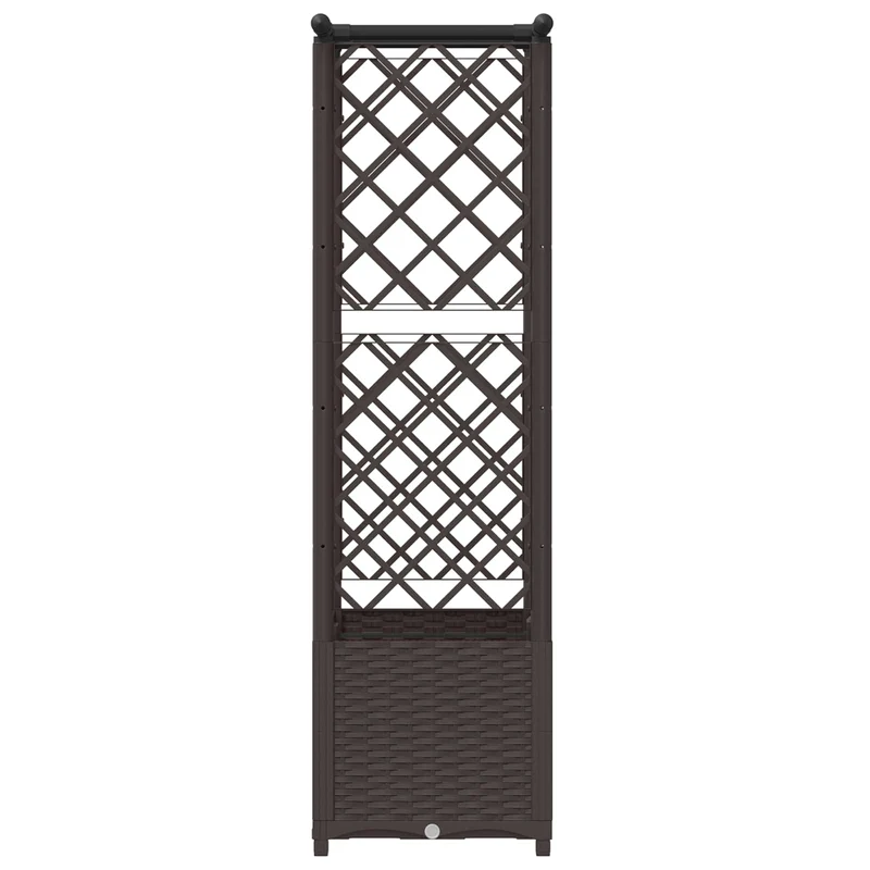 Cama Elevada Con Trellis Y Techo Marrón 124,5 X 40 X 136 Cm Pp
