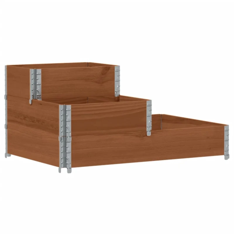 Arriate Elevado De 3 Niveles Madera Maciza Pino Marrón 120x80cm