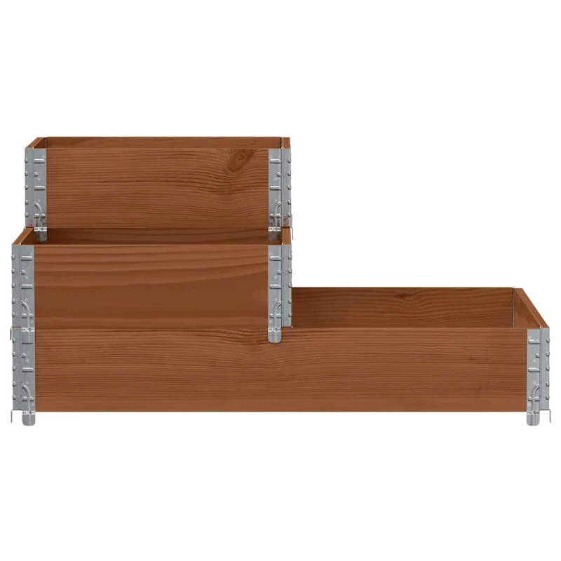 Arriate Elevado De 3 Niveles Madera Maciza Pino Marrón 120x80cm