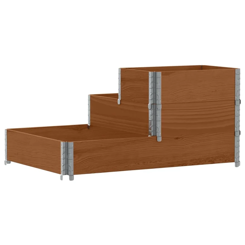 Arriate Elevado De 3 Niveles Madera Maciza Pino Marrón 120x80cm