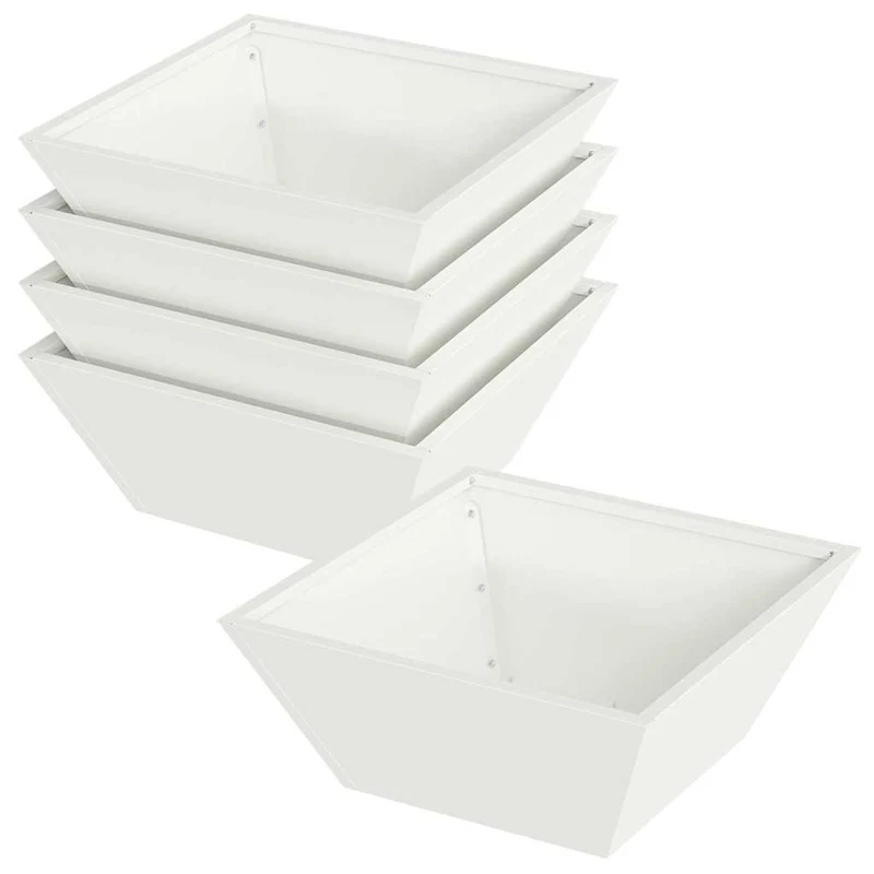 Macetero De Jardín 5 Uds. Blanco 40 X 40 X 15 Cm