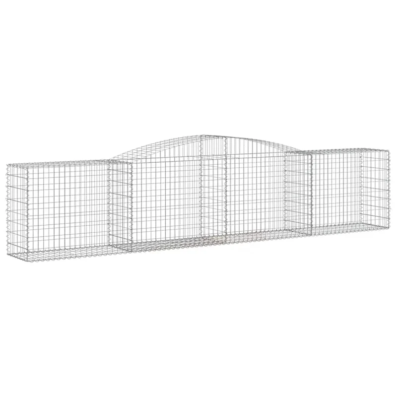 Cestas De Gaviones 15 Uds Forma De Arco Hierro 400x50x80/100 Cm
