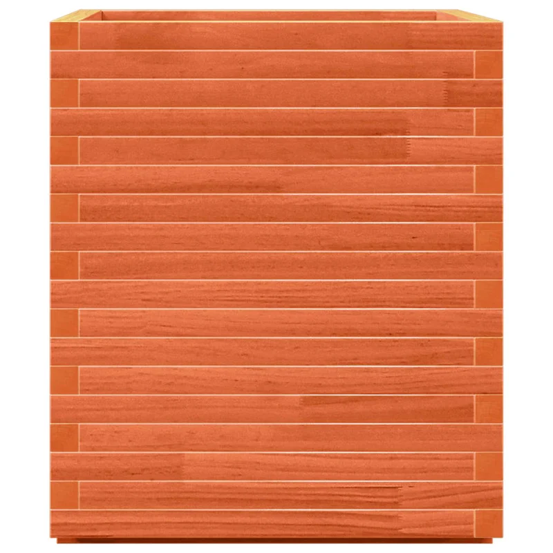 Jardinera Exterior Madera Maciza Pino Marrón Cera 60x60x72 Cm