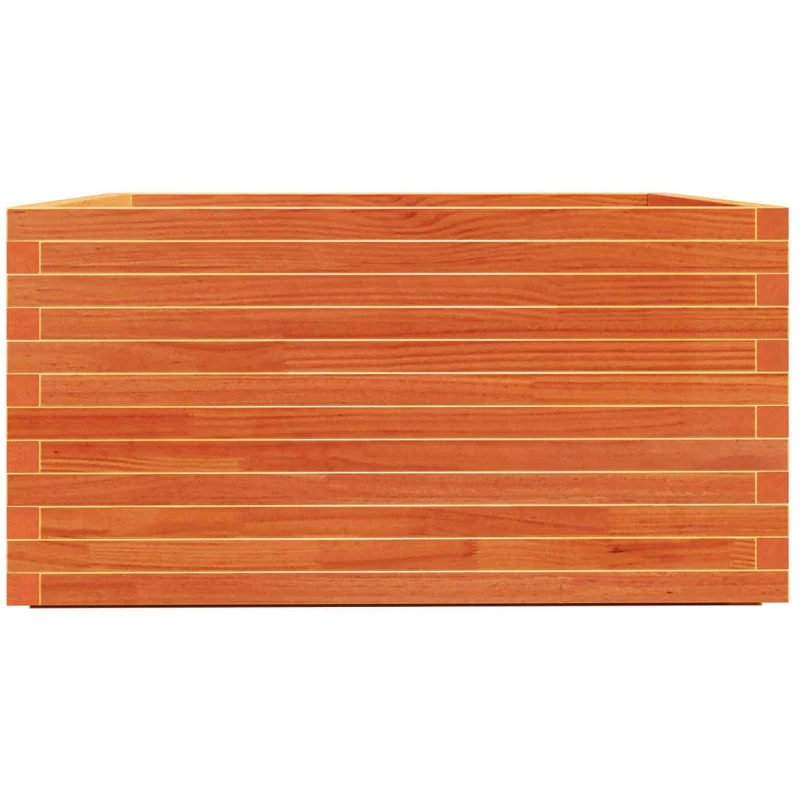 Jardinera Madera Maciza De Pino Marrón Cera 90x90x49,5 Cm