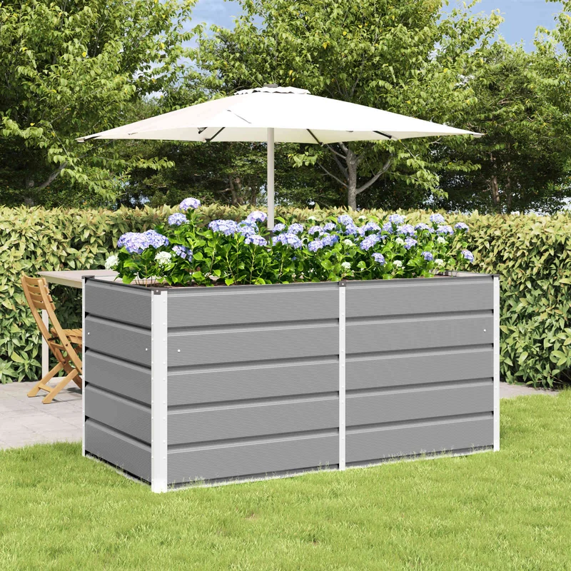 Jardinera Gris Claro 160 X 80 X 75 Cm Acero