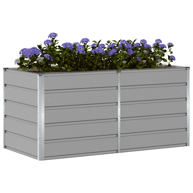 Jardinera Gris Claro 160 X 80 X 75 Cm Acero