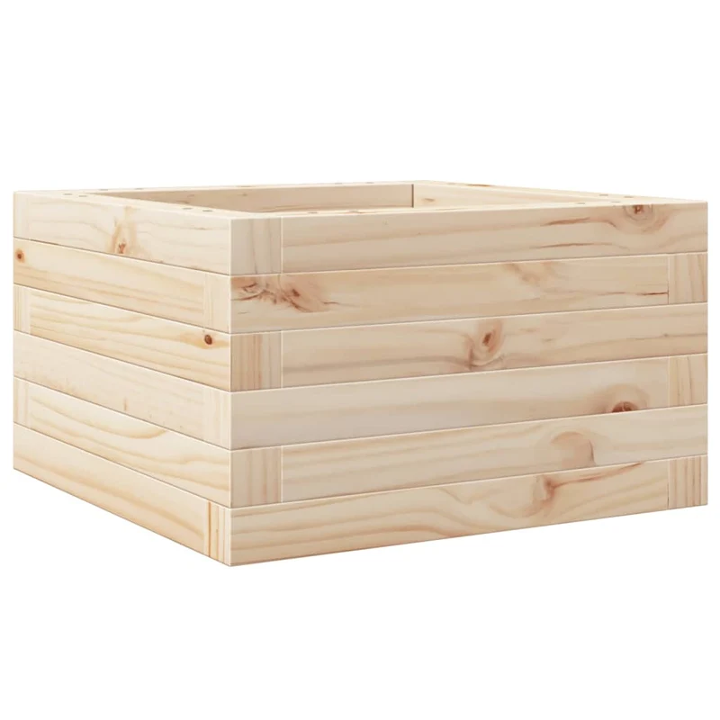 Jardinera De Madera Maciza De Pino 40x40x23 Cm
