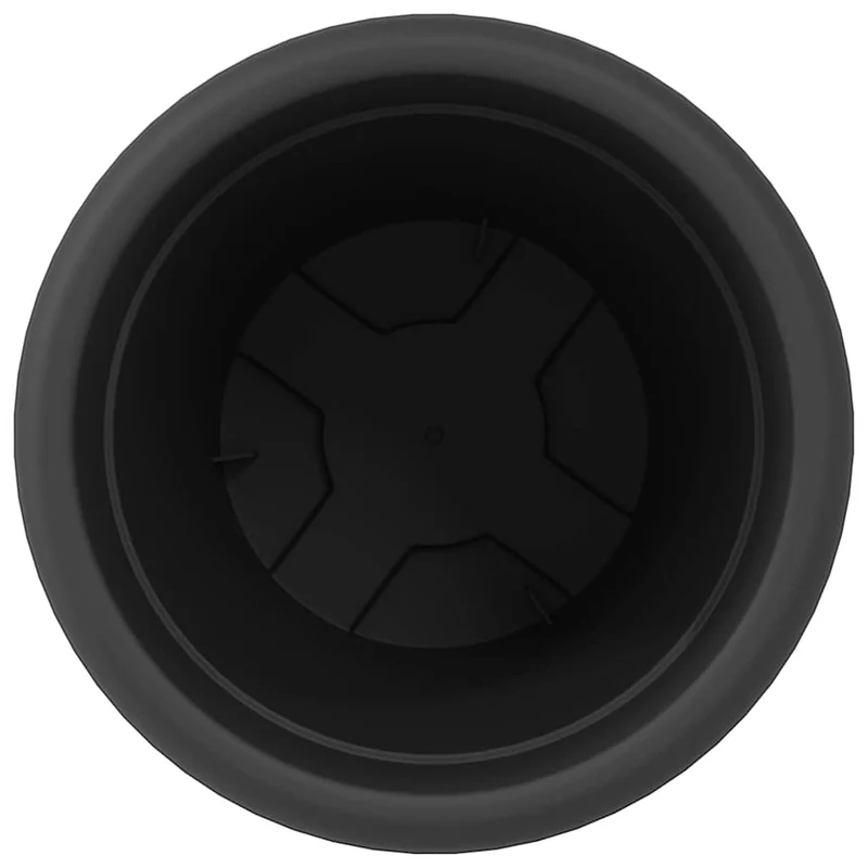 Maceta Redonda Para Flores 24 Uds. Negro Ø 22 X 18 Cm Plástico