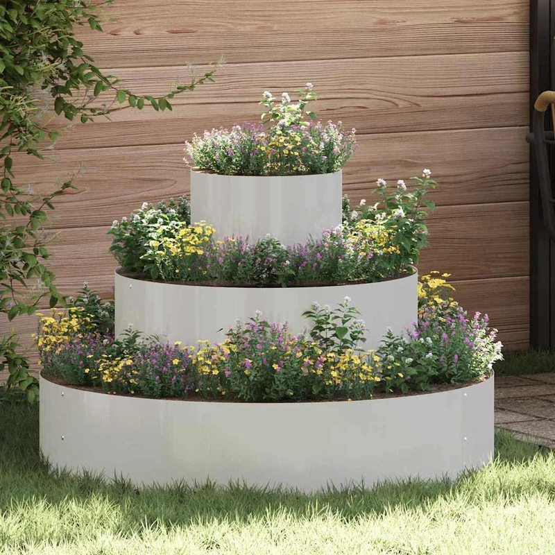 Maceta Para Jardín Plateado 90 X 90 X 20 Cm Acero Inoxidable