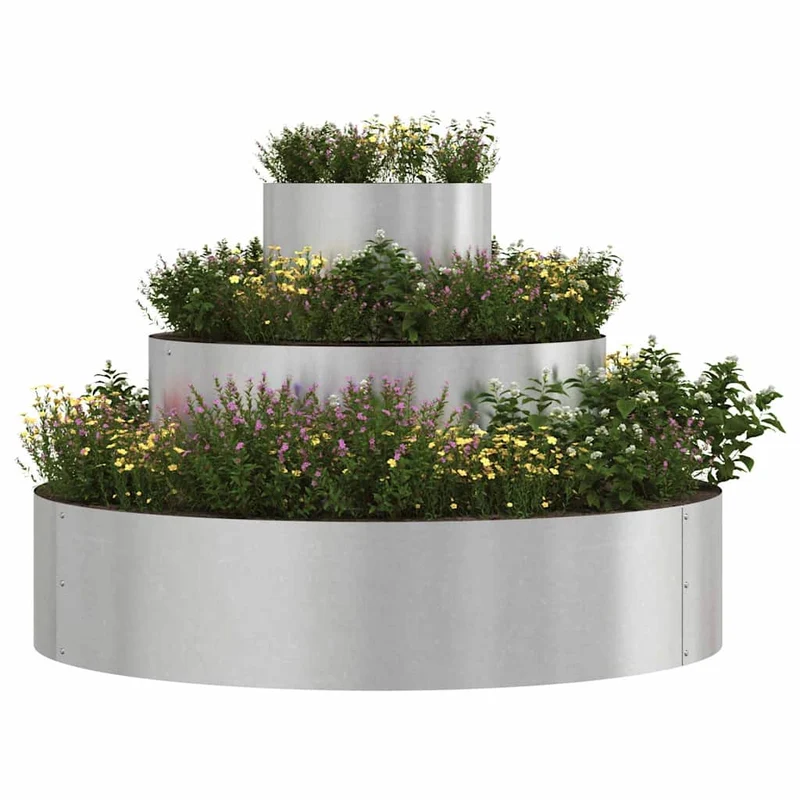 Maceta Para Jardín Plateado 90 X 90 X 20 Cm Acero Inoxidable
