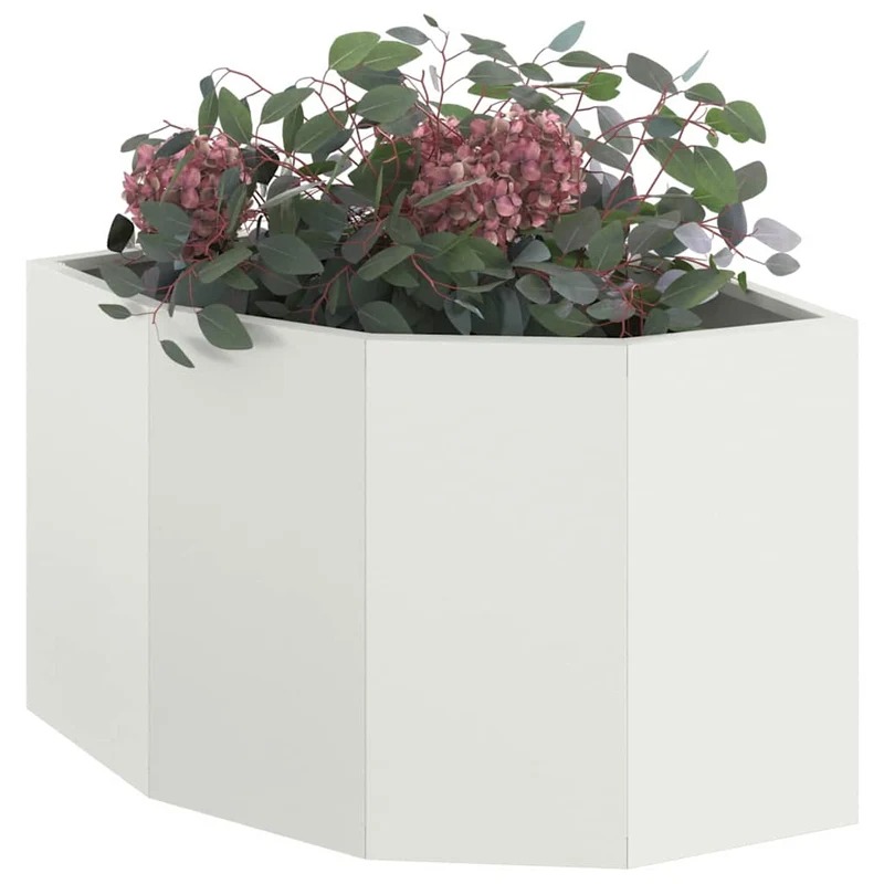 Macetero De Esquina Blanco 45 X 45 X 35 Cm Acero