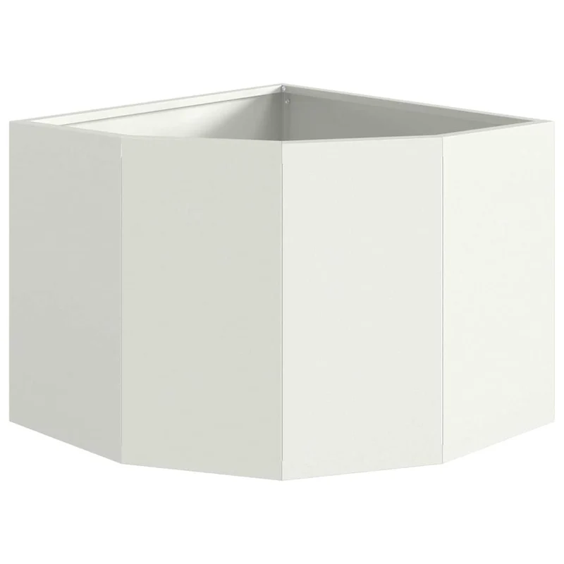 Macetero De Esquina Blanco 45 X 45 X 35 Cm Acero