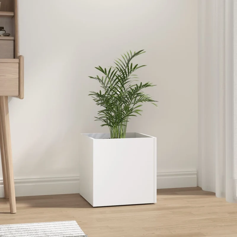 Jardinera Blanca 40x40x40 Cm De Madera De Ingeniería
