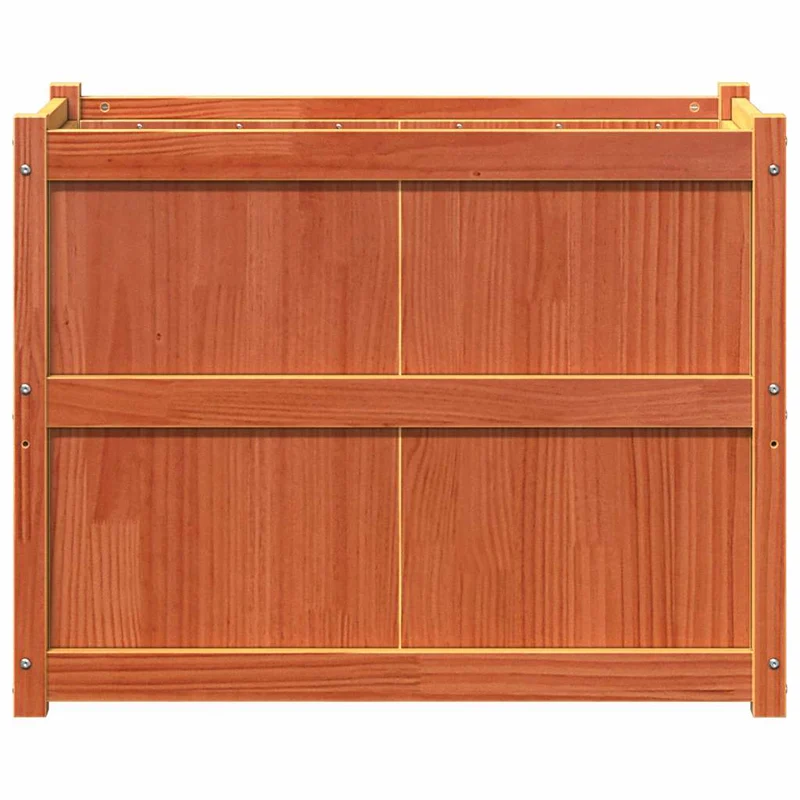 Jardinera Exterior Madera Maciza Pino Marrón Cera 90x50x70 Cm
