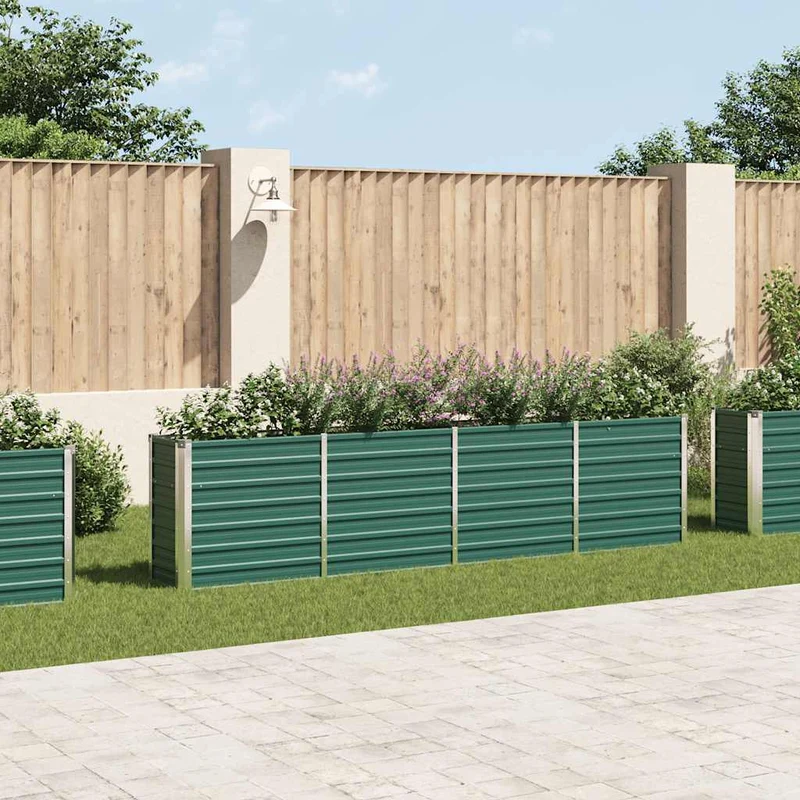 Jardinera Elevada De Acero Galvanizado Verde 320x40x77 Cm