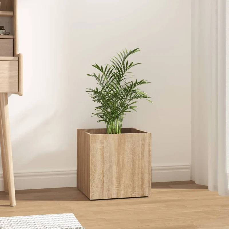 Jardinera Roble Sonoma 40x40x40 Cm Madera De Ingeniería