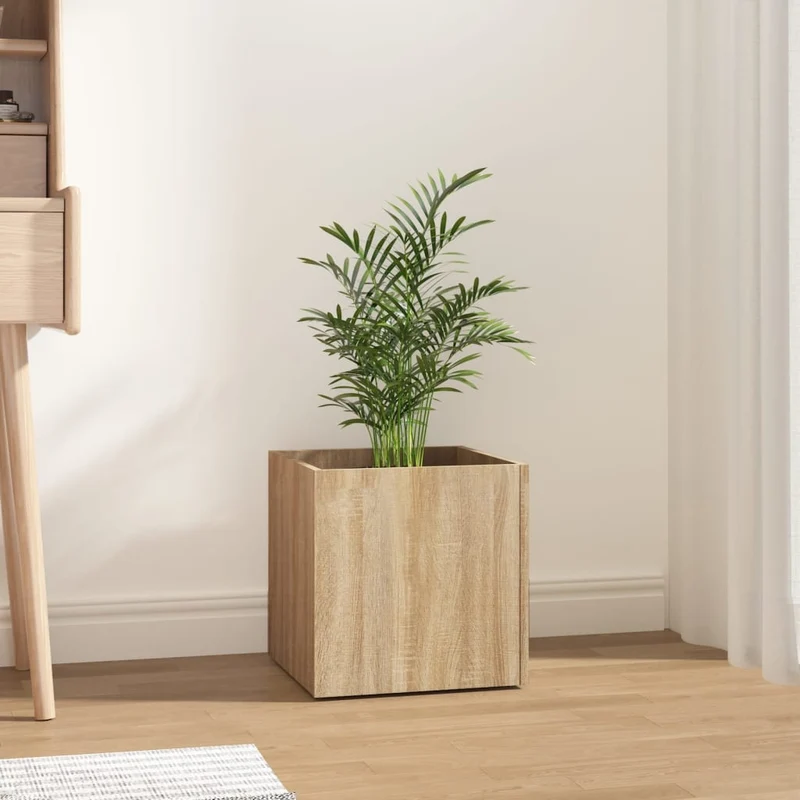 Jardinera Roble Sonoma 40x40x40 Cm Madera De Ingeniería