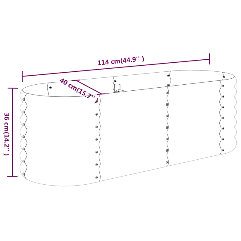 Jardinera Acero Galvanizado Antracita 114x40x36 Cm