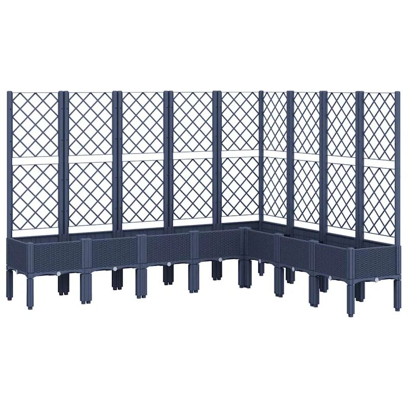 Jardinera Con Enrejado Pp Azul Gris 200x160x142 Cm