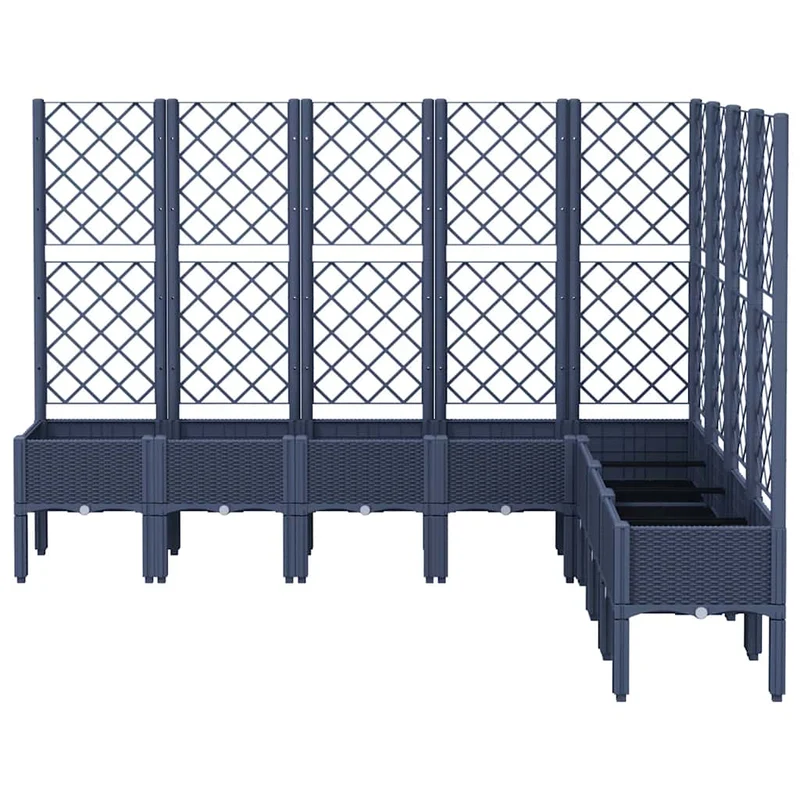 Jardinera Con Enrejado Pp Azul Gris 200x160x142 Cm