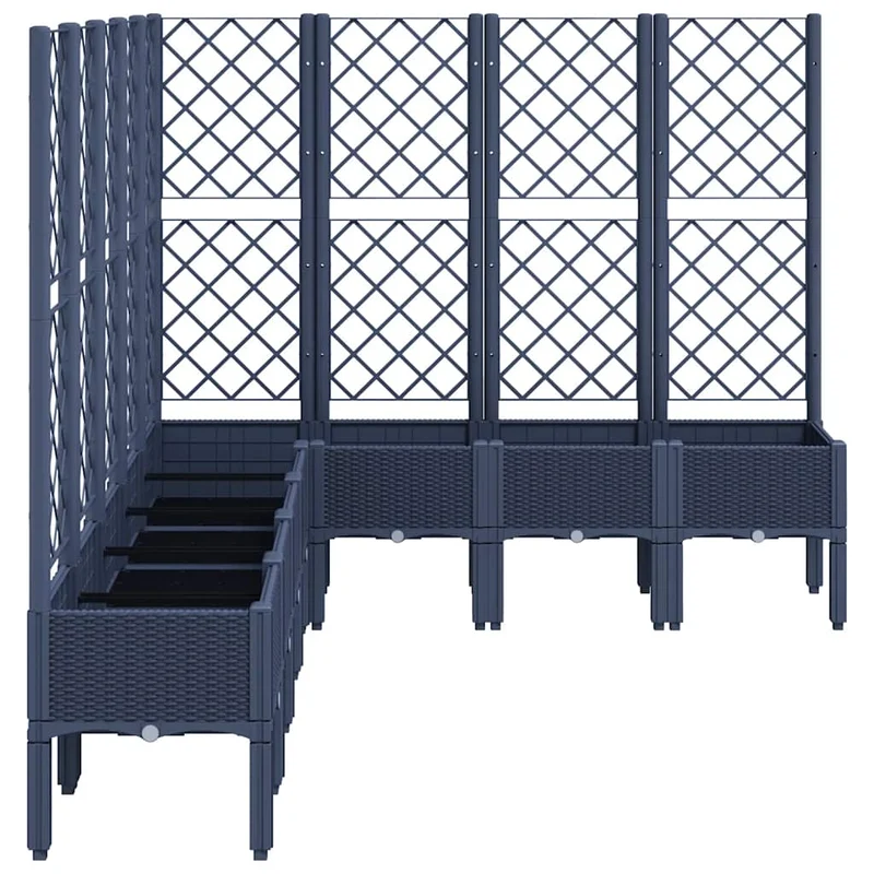 Jardinera Con Enrejado Pp Azul Gris 200x160x142 Cm