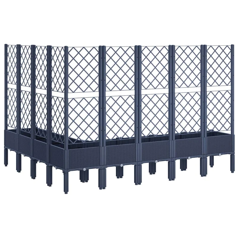 Jardinera Con Enrejado Pp Azul Gris 200x160x142 Cm