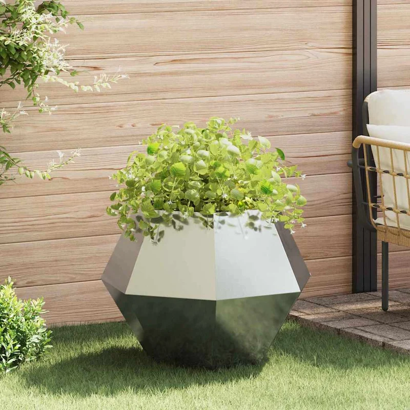 Jardinera Plateado 75 X 75 X 60 Cm Acero Galvanizado