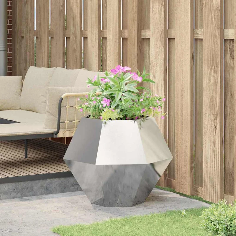 Jardinera Plateado 75 X 75 X 60 Cm Acero Galvanizado