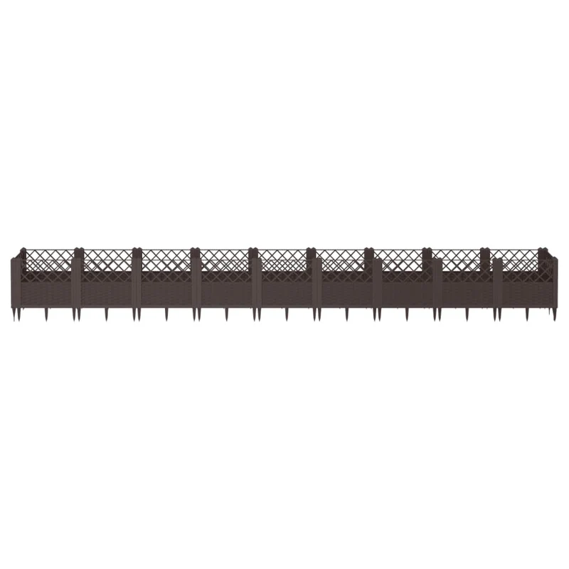 Jardinera Con Clavijas Pp Marrón 363,5x43,5x43,5 Cm