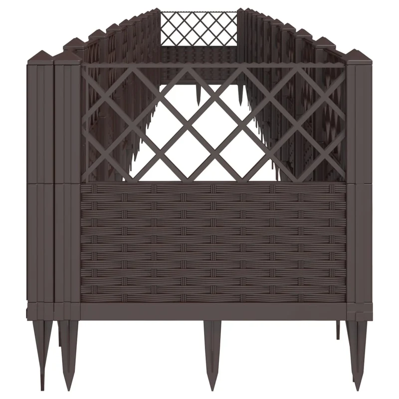 Jardinera Con Clavijas Pp Marrón 363,5x43,5x43,5 Cm