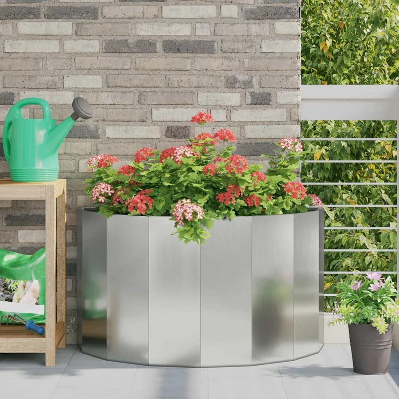Jardinera Plateado 90 X 45 X 50 Cm Acero Galvanizado