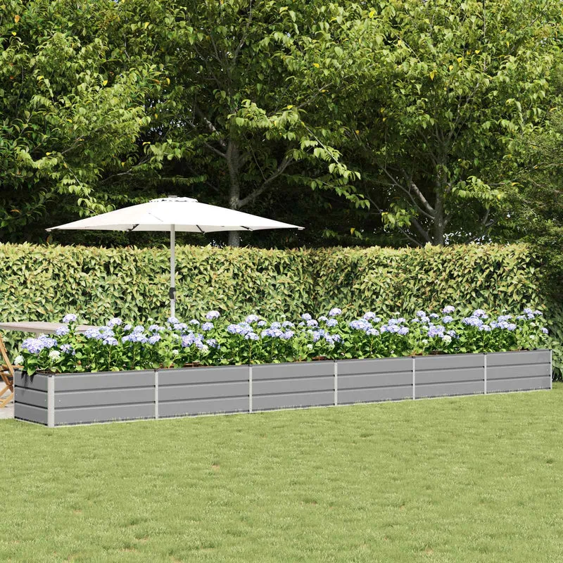 Jardinera Gris Claro 600 X 80 X 45 Cm Acero
