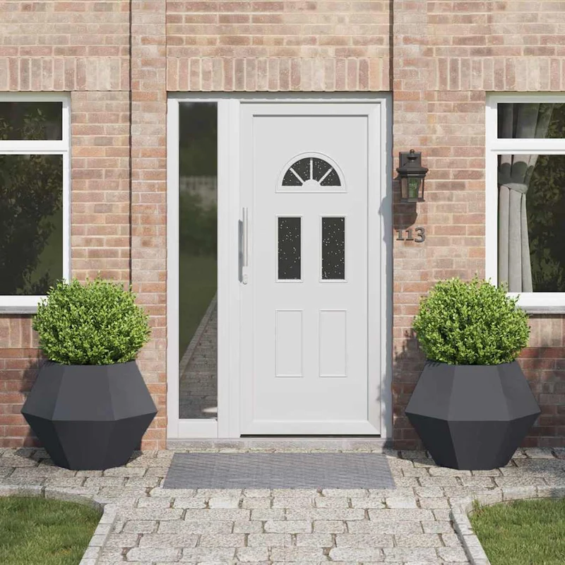 Jardinera 2 Uds. Gris Antracita 75 X 75 X 60 Cm Acero