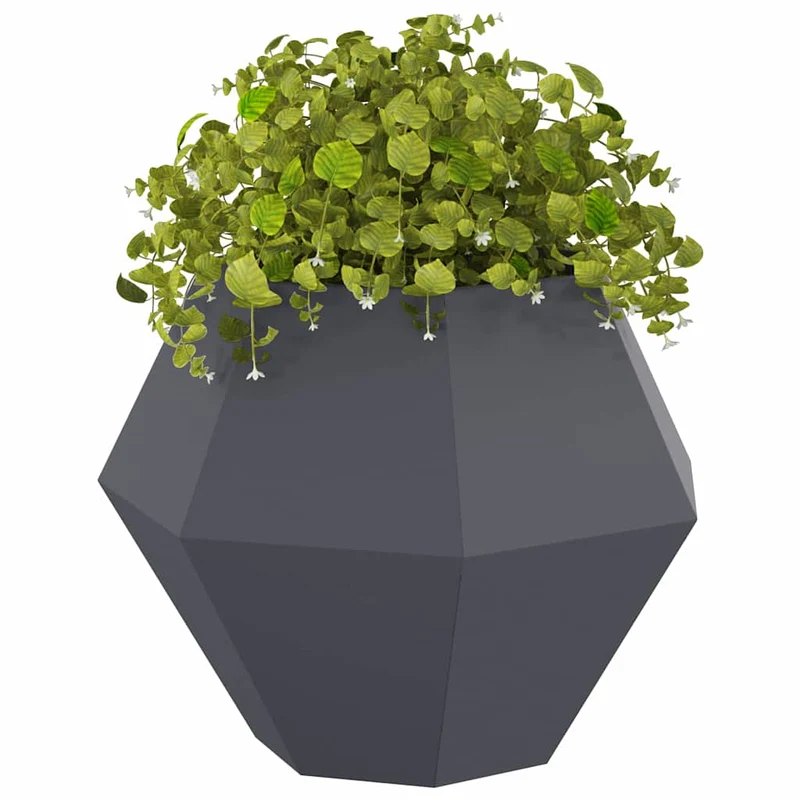 Jardinera 2 Uds. Gris Antracita 75 X 75 X 60 Cm Acero