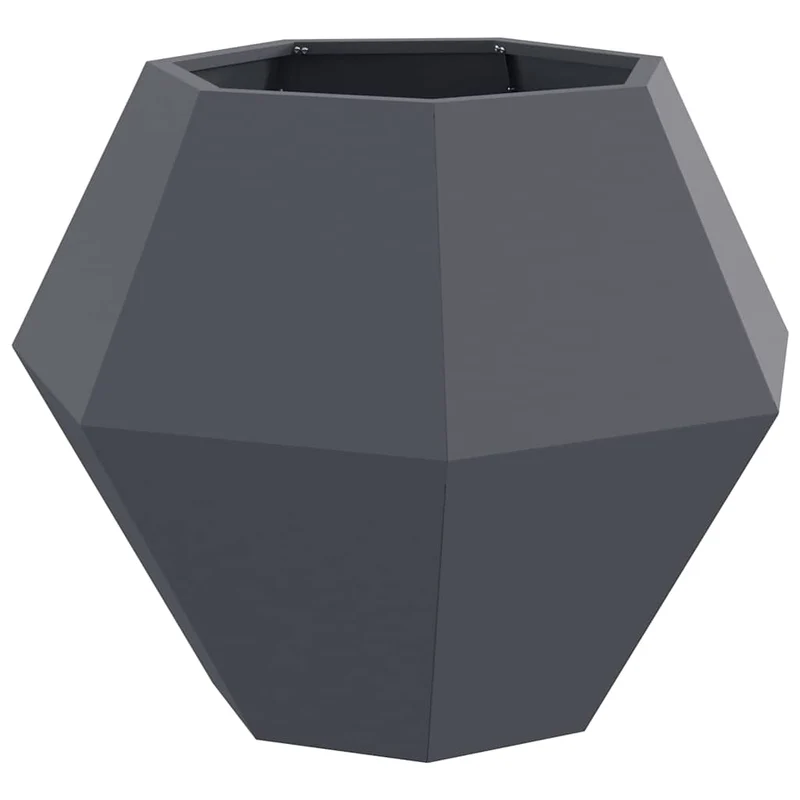 Jardinera 2 Uds. Gris Antracita 75 X 75 X 60 Cm Acero