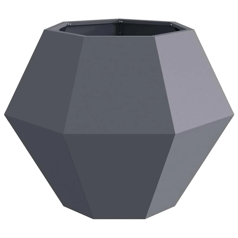 Jardinera 2 Uds. Gris Antracita 75 X 75 X 60 Cm Acero