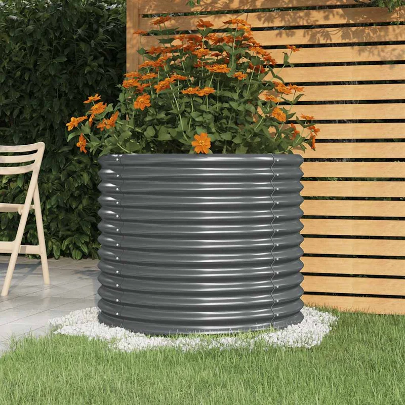 Jardinera Acero Galvanizado Antracita 80x80x68 Cm