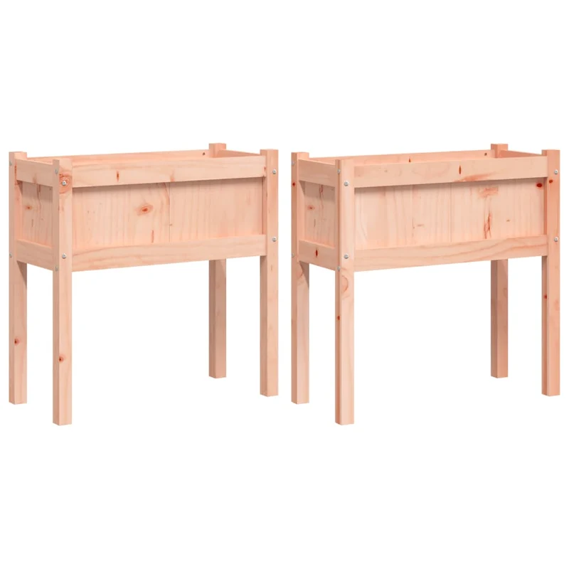 Jardineras Con Patas 2 Uds Madera Maciza De Abeto Douglas