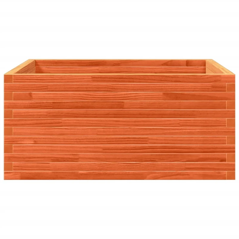 Jardinera De Madera Maciza Pino Marrón Cera 100x100x46 Cm
