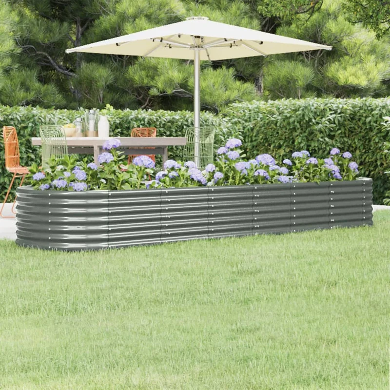 Jardinera Arriate Acero Galvanizado Gris 296x80x36 Cm