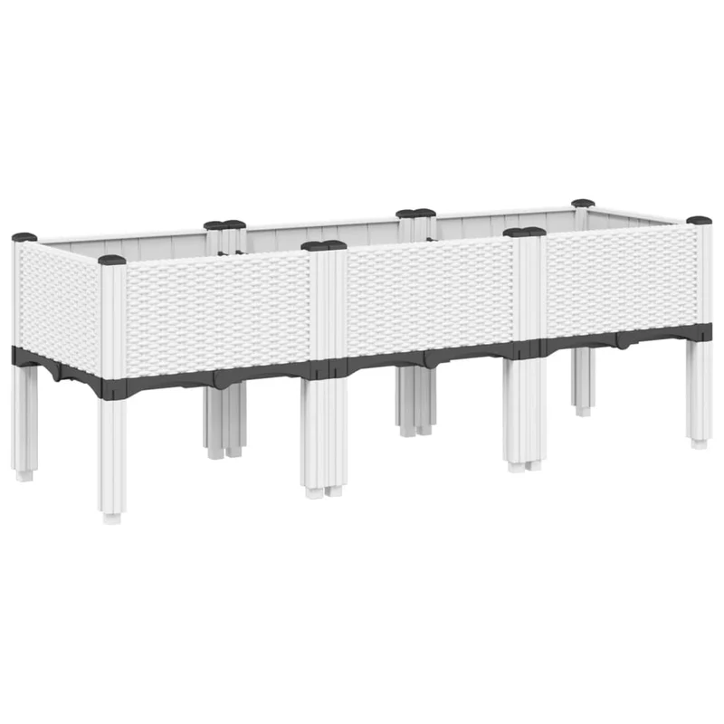 Jardinera Con Patas Pp Blanco 120x40x42 Cm