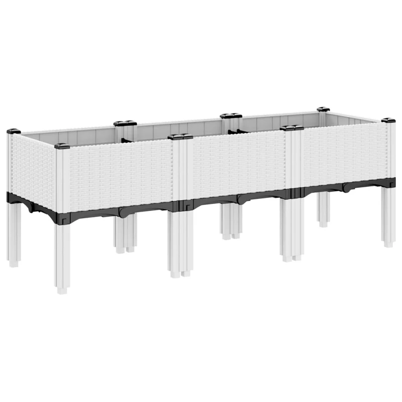 Jardinera Con Patas Pp Blanco 120x40x42 Cm