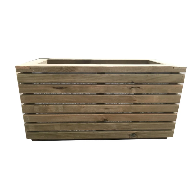 Jardinera Luxe De Madera Tratada Vidahuerto 80x40x40 Cm.