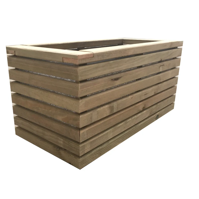 Jardinera Luxe De Madera Tratada Vidahuerto 80x40x40 Cm.