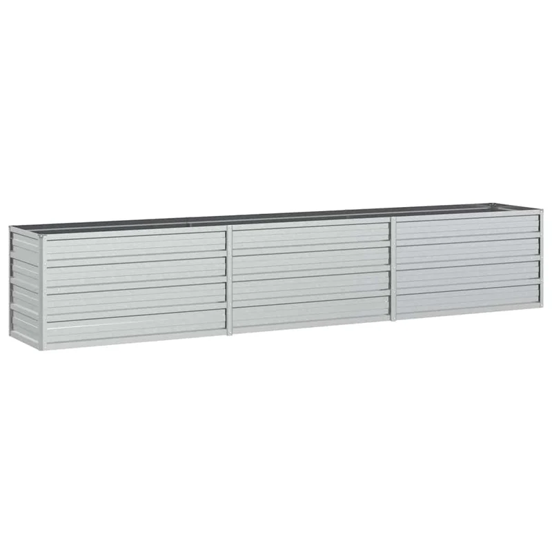 Arriate De Acero Galvanizado Plateado 240x40x45 Cm