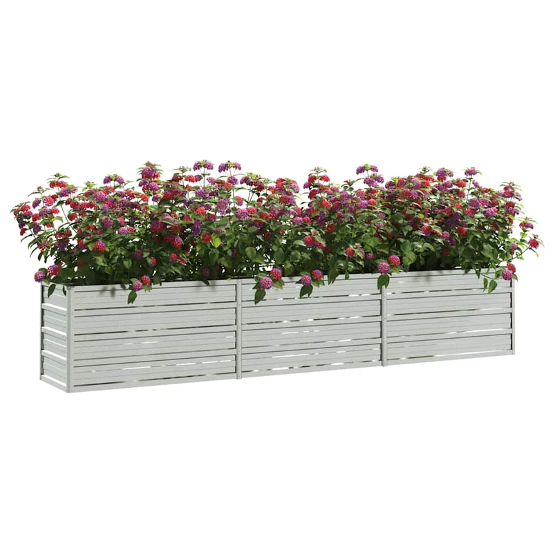 Arriate De Acero Galvanizado Plateado 240x40x45 Cm