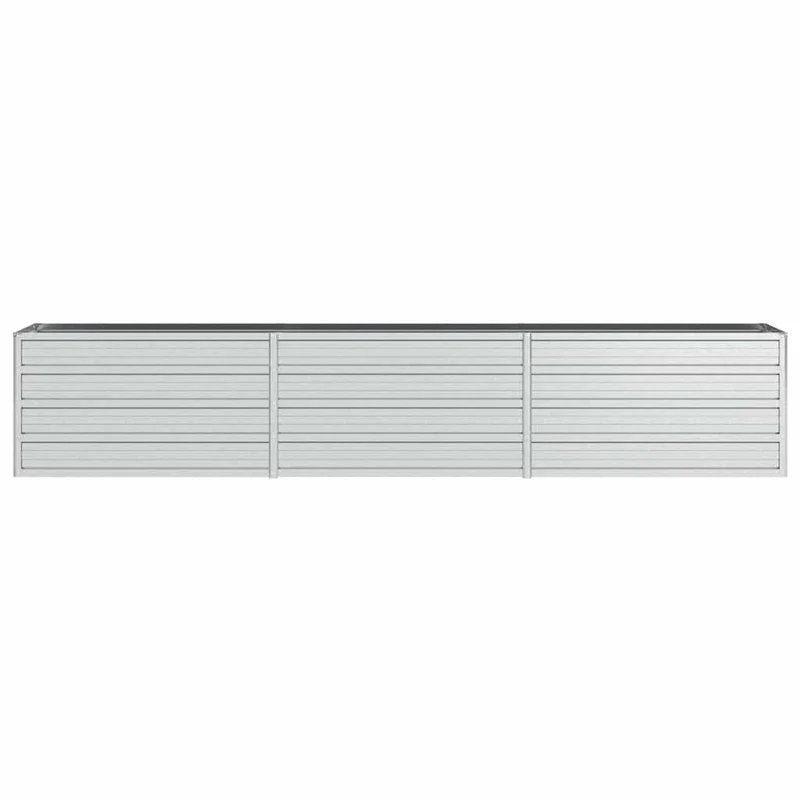 Arriate De Acero Galvanizado Plateado 240x40x45 Cm