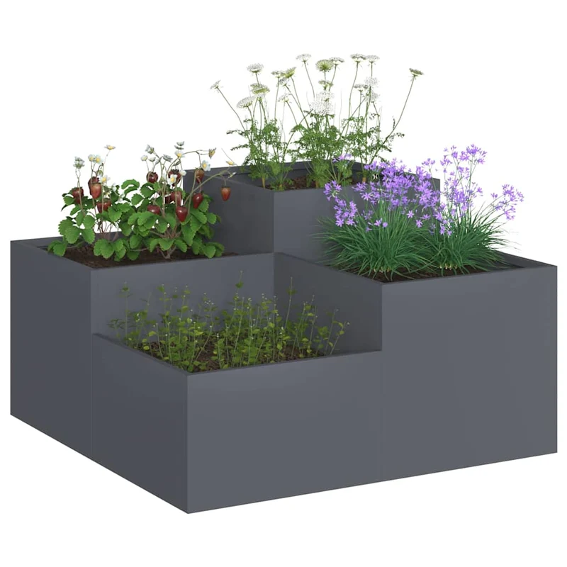 Maceta Para Jardín Antracita 80 X 80 X 48 Cm Acero